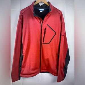 Columbia Omni Shield Mens Red Gray Full Zip Sweatshirt Size XXL